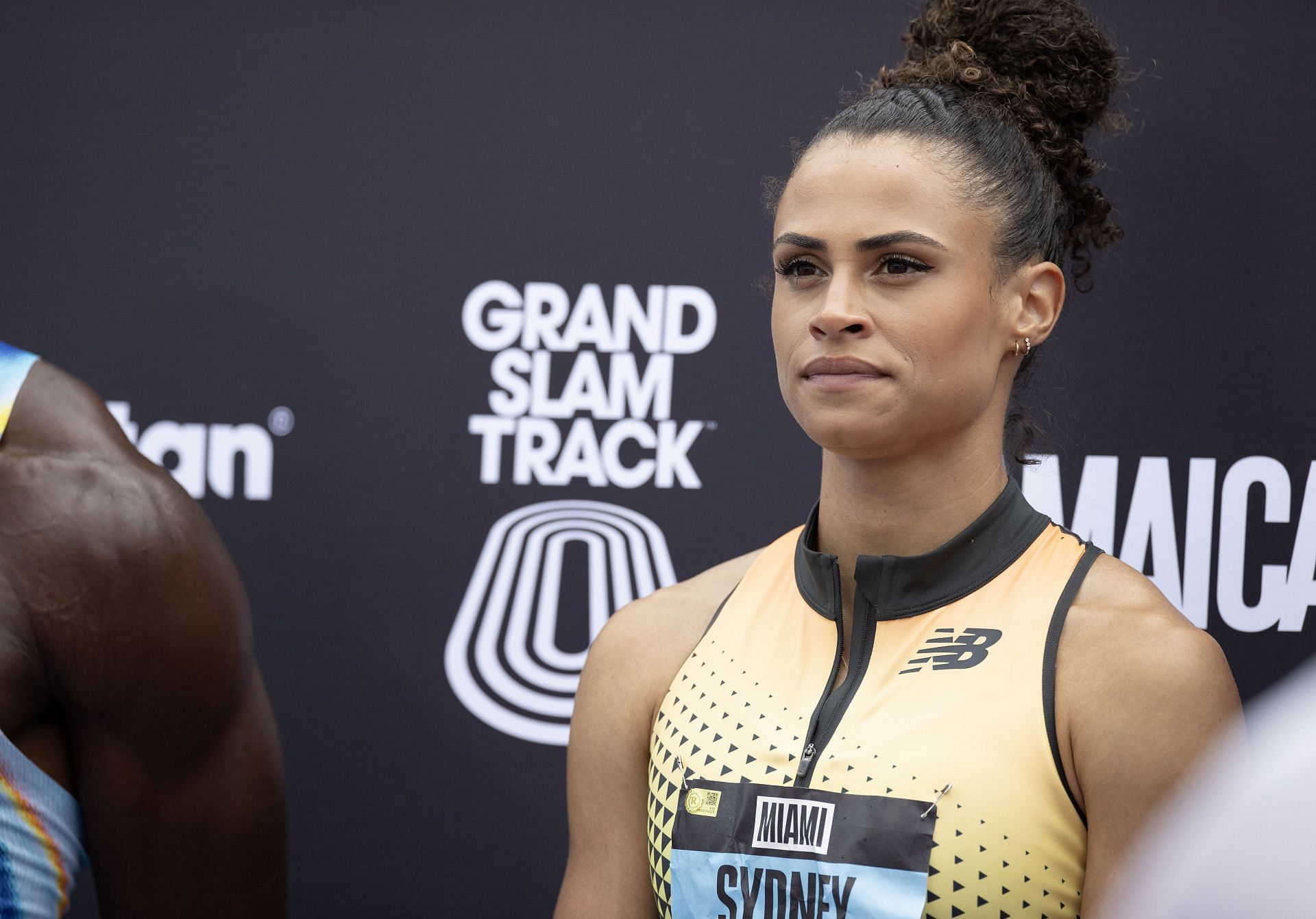 Sydney McLaughlin-Levrone during a track and field meet in Miami (Image via: Getty)
